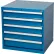 Armoire à tiroirs modulaire Global Industrial™, 5 tiroirs, avec serrure, 30" L x 27" P x 29-1/2" H, bleue