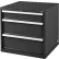 Armoire à tiroirs modulaire Global Industrial™, 3 tiroirs, avec serrure, 30" L x 27" P x 29-1/2" H, noire