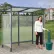 Abris fumeurs Global Industrial™ pour arrêts de bus, toit plat, 3 côtés, vert, cendrier de 5 gallons, 6'5" x 3'8" x 7'
