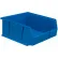 Bac en plastique empilable et suspendu Global Industrial™, 10 7/8" de longueur x 11" de largeur x 5" de hauteur, bleu - Lot de 6