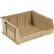 Bac en plastique empilable et suspendu Global Industrial™, 10 7/8" de longueur x 11" de largeur x 5" de hauteur, beige - Lot de 6