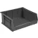 Bac en plastique empilable et suspendu Global Industrial™, 10 7/8" de longueur x 11" de largeur x 5" de hauteur, noir - Lot de 6