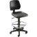 Tabouret de travail Interion® avec repose-pieds pivotant à 360° - Polyuréthane - Noir