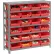 Global Industrial™ Steel Shelving With 18 4"H Plastic Shelf Bins Red, 36x18x39-7 Shelves