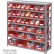 Rayonnages en acier Global Industrial™ avec 48 bacs de rangement en plastique rouge de 10 cm de hauteur, 91 x 46 x 99 cm - 7 étagères