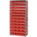 Rayonnage en acier Global Industrial™ avec un total de 72 bacs de rangement en plastique de 4" de hauteur, couleur rouge, 36 x 18 x 72-13 étagères