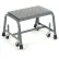 Perforated 16"W 1 Step Steel Rolling Ladder 20"D Top Step - 11820PSU