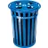 Global Industrial™ Outdoor Steel Slatted Recycling Can With Multi-Stream Lid, 36 Gallon, Blue