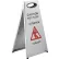 Global Industrial™ Stainless Steel Floor Sign 2 Sided Multi-Lingual - Caution