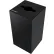 Poubelle de recyclage carrée Global Industrial™ avec couvercle pour déchets recyclables mixtes, 32 gallons, noire