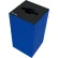 Poubelle de recyclage carrée Global Industrial™ avec couvercle pour déchets recyclables mixtes, 32 gallons, bleue