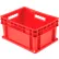 Conteneur à parois droites solides Global Industrial™, 40 cm (L) x 30 cm (l) x 21 cm (H), rouge - Quantité par paquet : 12