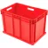 Conteneur à parois droites solides Global Industrial™, 60,3 cm (L) x 40 cm (l) x 41 cm (H), rouge - Quantité par paquet : 2