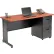 Interion® Office Desk with 2 Drawers - 60" x 24" - Cherry