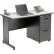 Bureau Interion® à 2 tiroirs - 48" x 24" - Gris