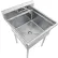 Global Industrial™ Stainless Steel Utility Sink W/Faucet & 8" Backsplash, 24"x24"x12" Deep