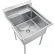 Global Industrial™ Stainless Steel Utility Sink W/8" Backsplash, 24"x24"x12" Deep