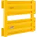 Barrière de sécurité à 3 nervures à fermeture automatique Global Industrial™, jaune signalisation, à fixation sur poteau