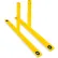 Pieds plats Global Industrial™ pour barrière de contrôle des foules, revêtement en poudre jaune, lot de 2