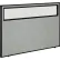 Panneau de cloison de bureau Interion® avec fenêtre partielle, 60-1/4" de largeur x 42" de hauteur, gris