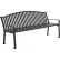 Global Industrial™ 6' Outdoor Bench with Curved Back & Arms, Vertical Steel Slat, Black