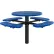 Table de pique-nique ronde Global Industrial™ de 46 pouces à encastrer dans le sol, en métal déployé, bleue