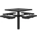 Table de pique-nique carrée Global Industrial™ de 117 cm (46 po), à sceller au sol, en métal déployé, noire