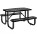 Table de pique-nique rectangulaire Global Industrial™ de 4', en métal déployé, noire