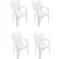 Chaise empilable d'extérieur en résine Global Industrial™, blanche - Lot de 4