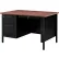 Bureau d'enseignant Interion® en acier, 48" de largeur x 30" de profondeur, plateau en acajou avec structure noire