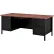 Bureau d'enseignant Interion® en acier, 72" de largeur x 30" de profondeur, plateau en acajou avec structure noire