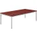 Table basse en bois Interion® avec structure en acier  - 48" x 24" - Acajou