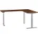 Interion® L-Shaped Electric Height Adjustable Desk, 72"W x 24"D, Walnut W/ Gray Base