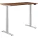 Bureau électrique à hauteur réglable Interion®, 48" de largeur x 30" de profondeur, finition noyer avec piètement gris