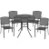 Ensemble de table et chaises de café « Mesh » de Global Industrial™, table ronde de 36 pouces, 4 fauteuils, noir