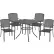 Ensemble de table et chaises de café en maille Global Industrial™, 36 pouces de côté, 4 fauteuils, noir