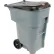 Grand bac à déchets mobile Rubbermaid de 95 gallons - Gris avec couvercle