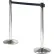 Global Industrial™ Retractable Belt Barrier, 40" Stainless Steel Post, 10' Black Belt - Pkg Qty 2