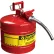 Bidon de sécurité en acier Justrite® Type II AccuFlow™ - 5 gallons, avec tuyau métallique de 1 pouce, 7250130