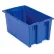 Conteneur de rangement empilable et emboîtable en plastique Global Industrial™, sans couvercle, 18" de long x 11" de large x 9" de haut, bleu - Lot de 6