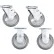 Global Industrial™ 5" Polyurethane Caster Kit With Hardware, 2 Swivel W/ Brake, 2 Rigid