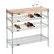 Nexel® Chrome Wine Display Unit - Wood Top - 36"W x 14"D x 34"H - 4 Tier