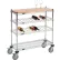 Présentoir à vin mobile, 4 étages, chromé, plateau en bois, 14" de largeur x 48" de longueur x 34" de hauteur