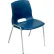 Chaise empilable Interion® de la collection Merion, dossier moyen, en plastique, bleue - Lot de 4