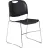 Chaises empilables Interion® à dossier moyen, en plastique, noires - Lot de 4