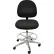ESD Stool with Footrest - High Back - Fabric - Black- Aluminum Base