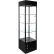 Vitrine-tour en verre éclairée - Entièrement montée - 20" de largeur x 12" de profondeur x 73" de hauteur - Noire