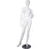Mannequin féminin - Main gauche sur la hanche, jambe droite de profil - Finition brillante, blanc