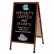 Panneau de trottoir Aarco en forme de A, aspect bois de cerisier, avec tableau noir – 24" de largeur x 42" de hauteur