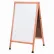 Tableau blanc Aarco en chêne massif, structure en A, pour trottoir - 24" de largeur x 42" de hauteur